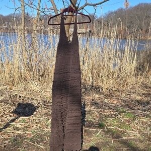 Moda International Chocolate Brown Crochet Halter Dress